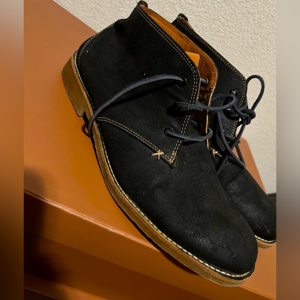 Aldo Chukka Boots Mens Size 10.5 Black Suede Desert Ankle Business Casual Shoes
